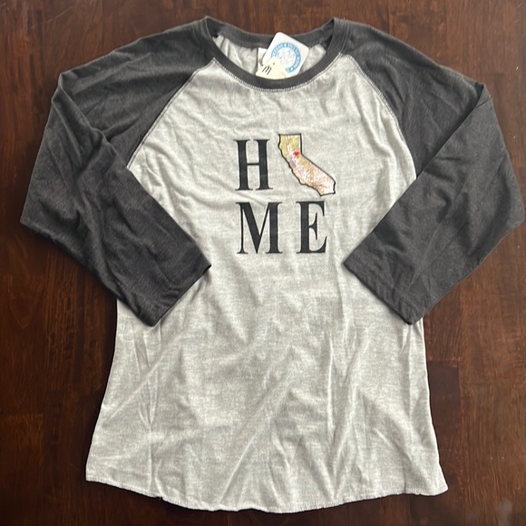 California Map Home Baseball Tee T-Shirt - Picture 1 of 12